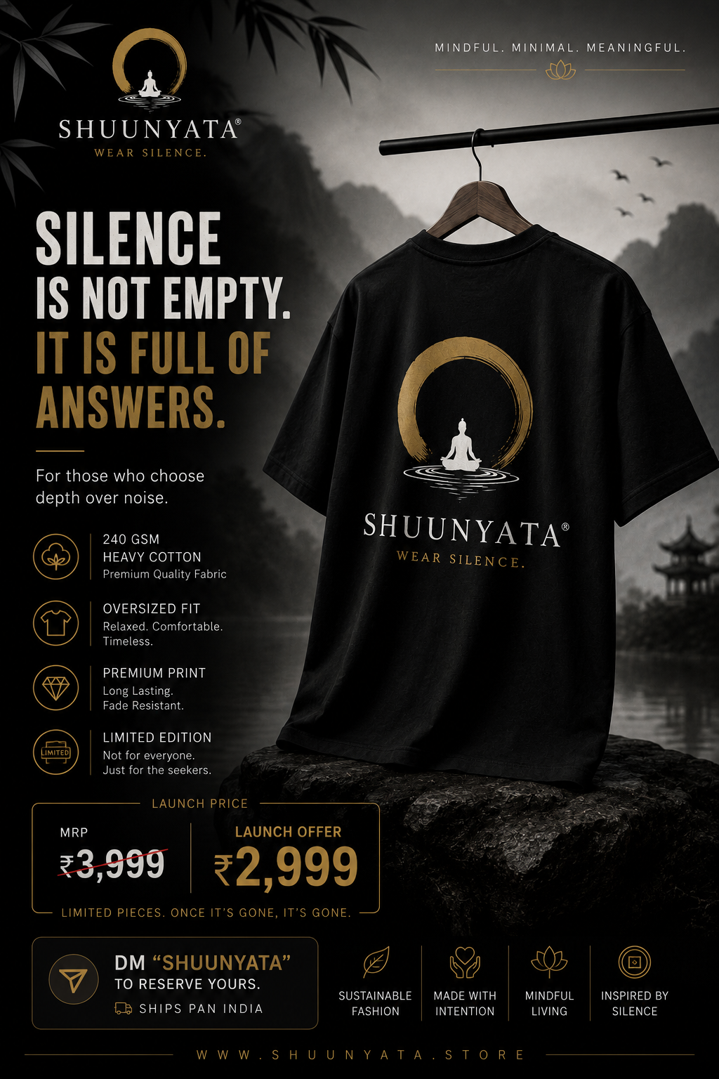 SHUUNYATA – Silence Is Not Empty Oversized T-Shirt